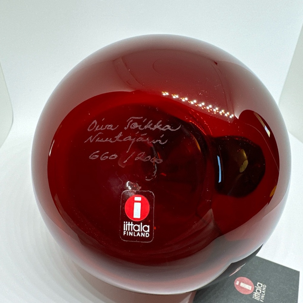 Oiva Toikka Apple Red fruit Iittala art glass Design Finland hand blown Numbered - Picture 9 of 11